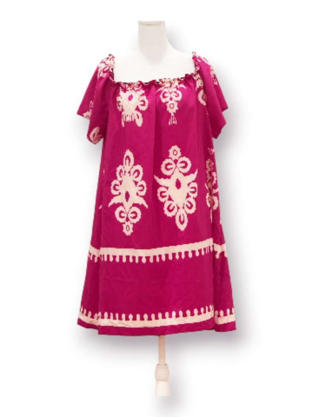 SHEIN Curve Boho Tribal Graphic Print Shift Dress Magenta Pink White Size 2XL
